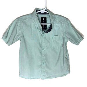 Billabong Toddler Boy Mint Green Short Sleeve Button-Up Shirt, Size 2T